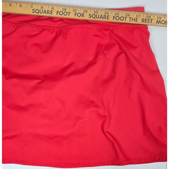 Lands' End Women's Tummy Control Swim Skirt in Red Plus Size 16 - Picture 9 of 10